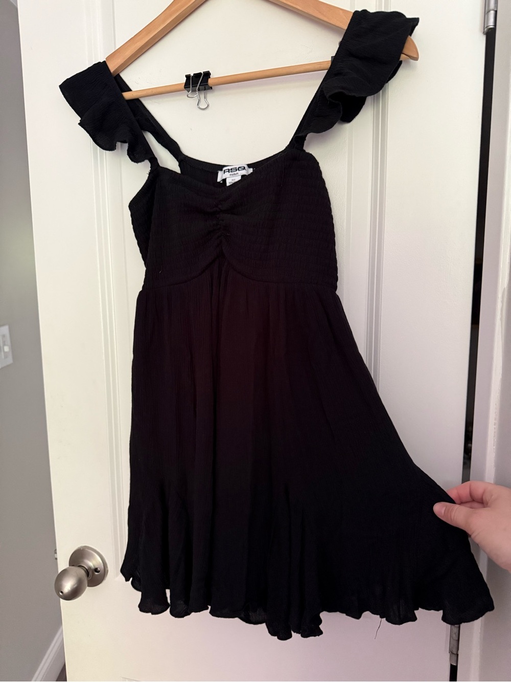 RSQ Black Flowy Romper with Ruffle Sleeves Whimsigoth Goth Boho Minimalist
